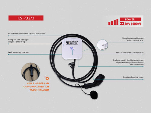 Charging station for electric vehicle KS P32/3